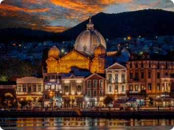 Mytilene castle and waterfront, Lesvos capital